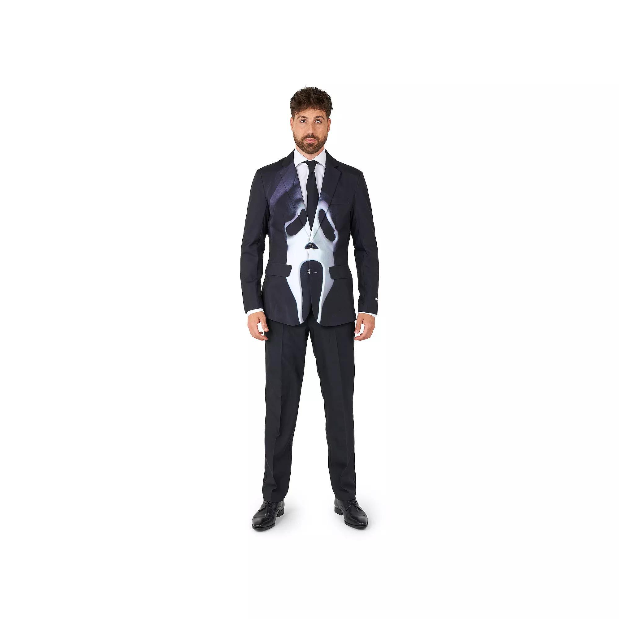 Men's Suitmeister Slim-Fit Halloween Suit & Tie Set, Size: XXL, Ghostface Product Image