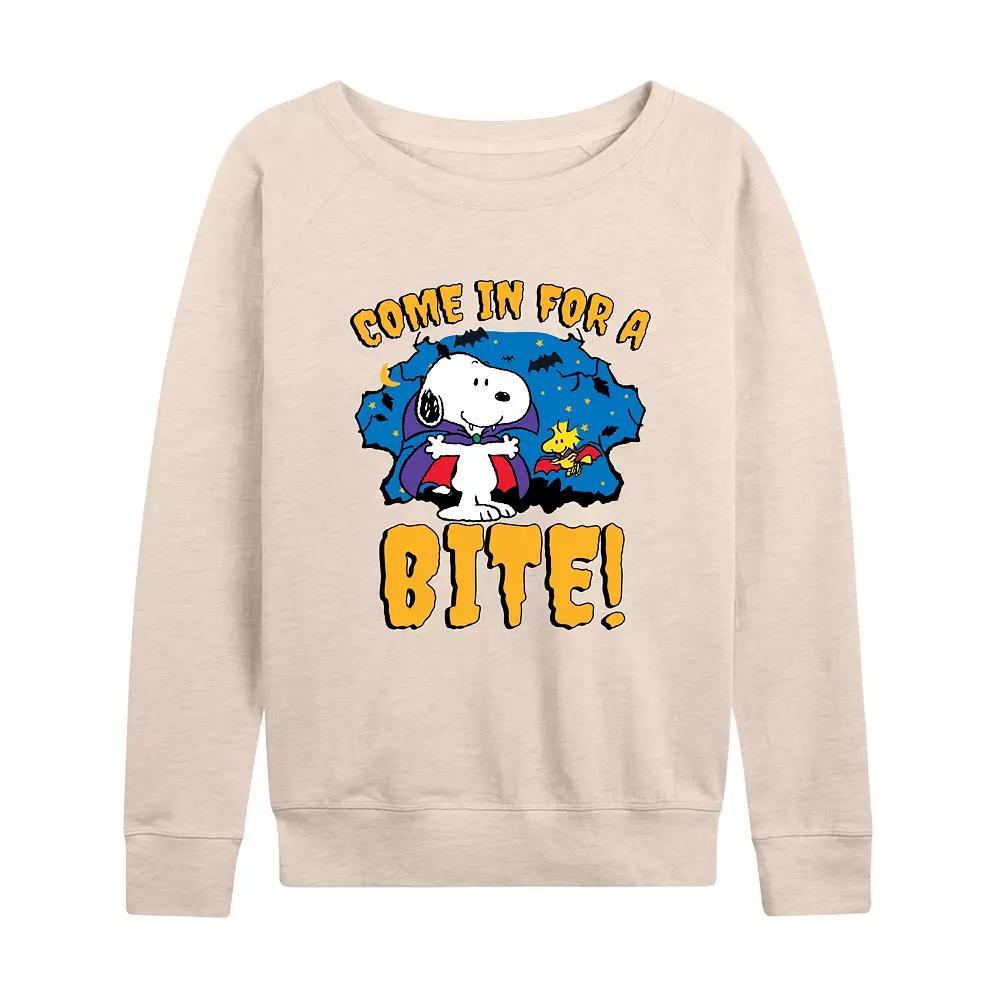 Womens Peanuts Snoopy Vampire French Terry Long Sleeve Tee Product Image