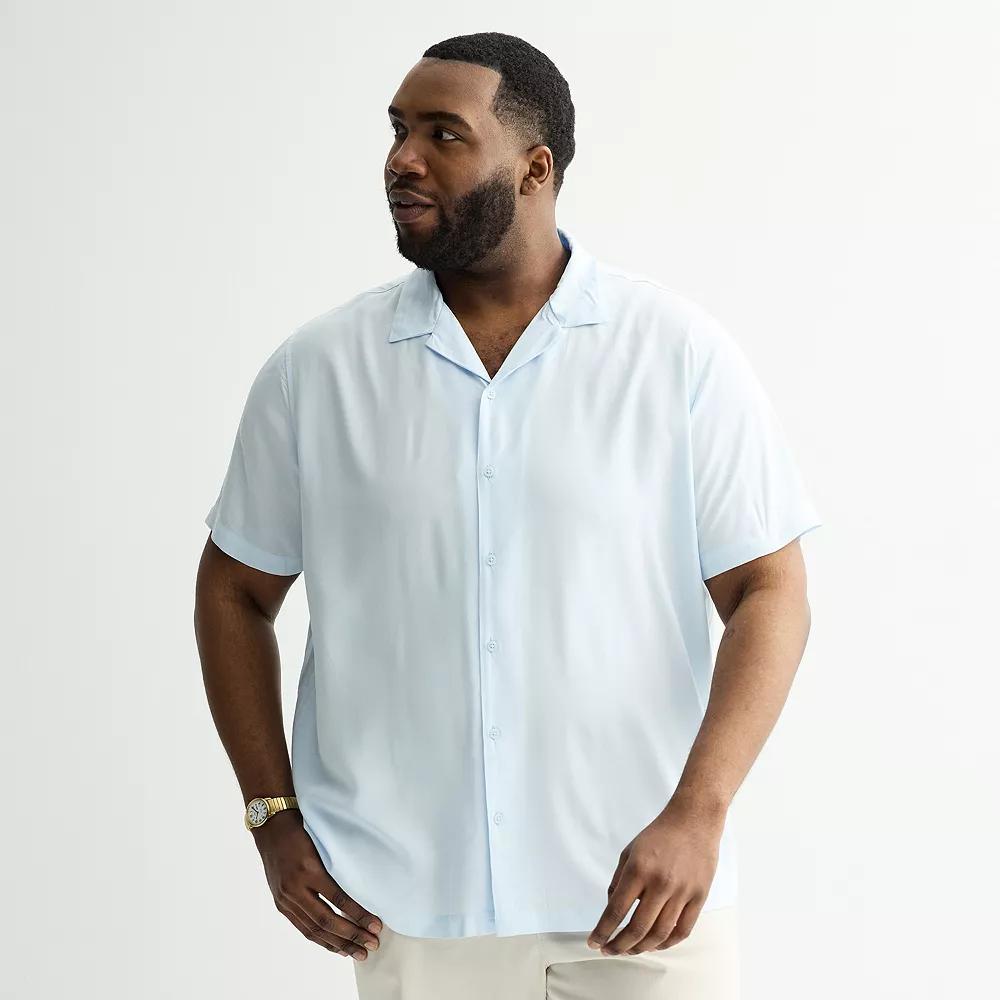 Big & Tall Apt. 9® Short Sleeve Rayon Camp Collar Shirt, Men's, Size: 4XB, Light Blue Product Image