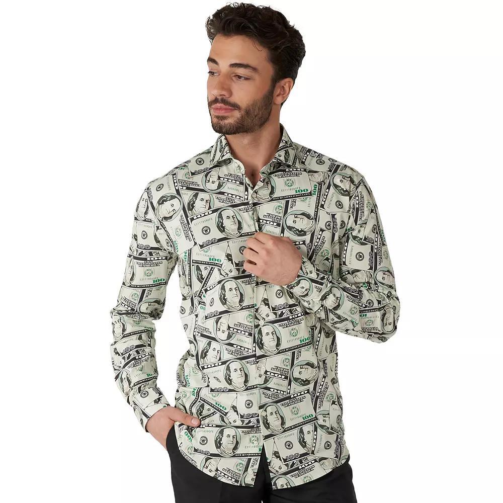 Men's OppoSuits Patterned Button-Down Shirt, Size: XS, Cashanova Money Product Image