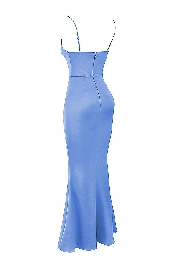 Olivette Crystal Satin Corset Maxi Dress Product Image