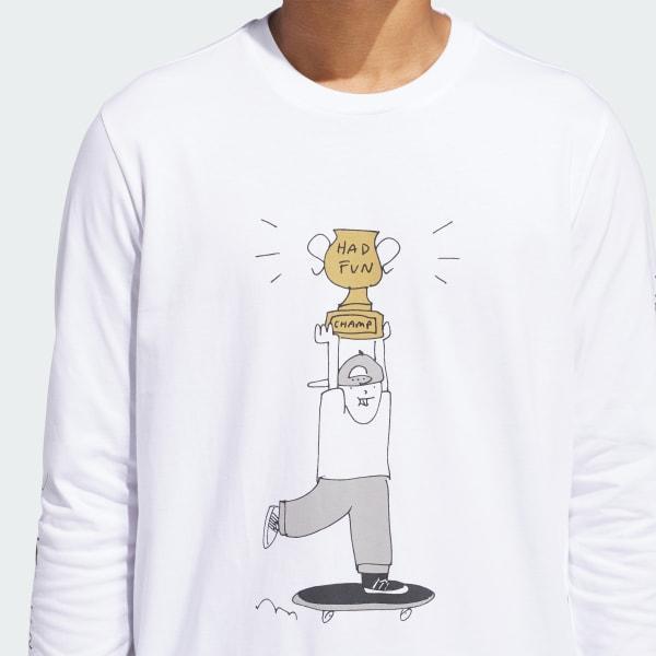 adidas Henry Jones Champ Long Sleeve Tee (Gender Neutral) White S Unisex Product Image