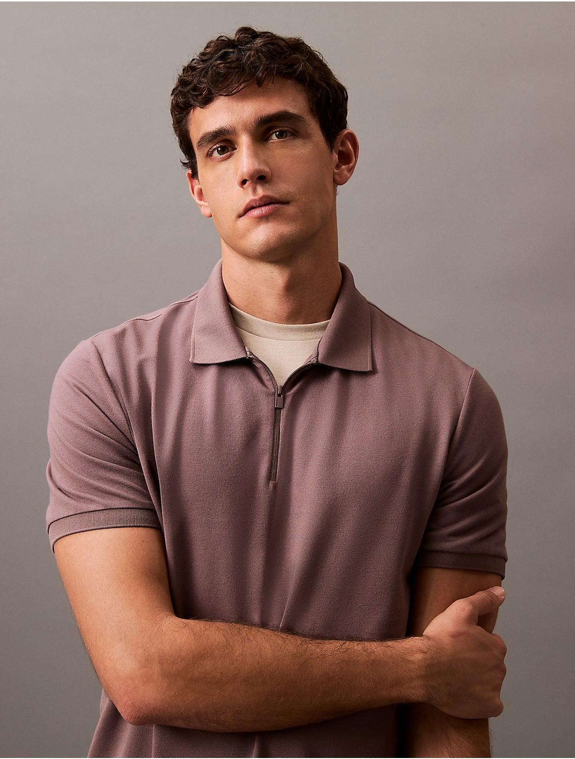 Calvin Klein Men's Tech Zip Polo Shirt - Blue - XS Product Image