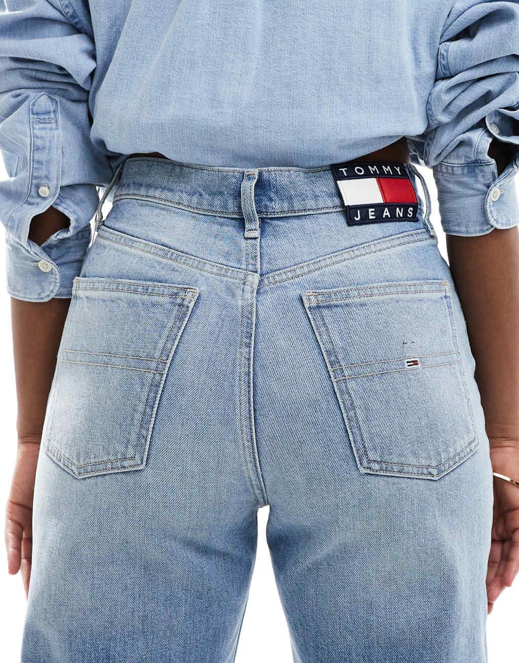 Tommy Jeans Izzie high rise slim straight jeans in light wash Product Image