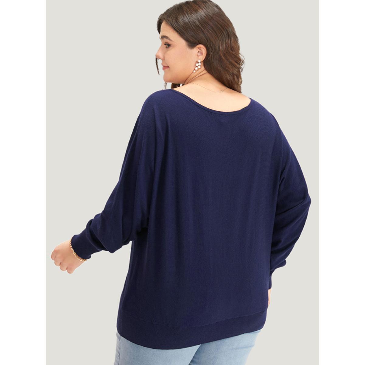 Plus Size Anti-Pilling Cable Knit Turtle Neck Patchwork Pullover Burgundy Women Casual Loose Long Sleeve Turtleneck Dailywear Pullovers BloomChic 22-24/3X Product Image