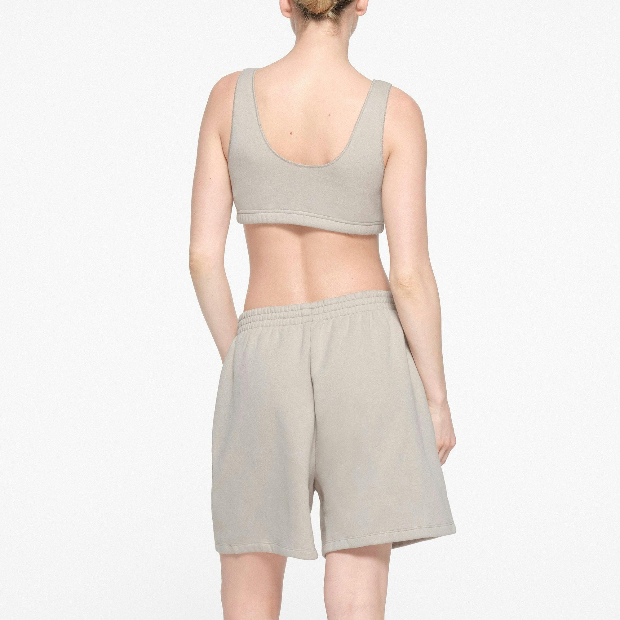 COTTON FLEECE BRALETTE | STONE Product Image