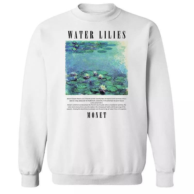 Men's apoh - Water Lillies Graphic Sweatshirt, Size: XL, White Product Image