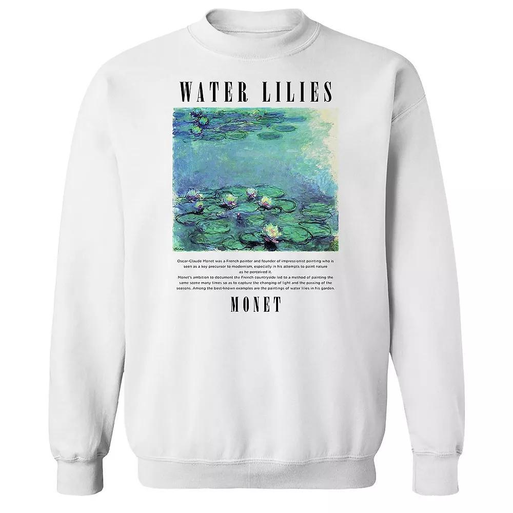 Men's apoh - Water Lillies Graphic Sweatshirt, Size: XL, White Product Image