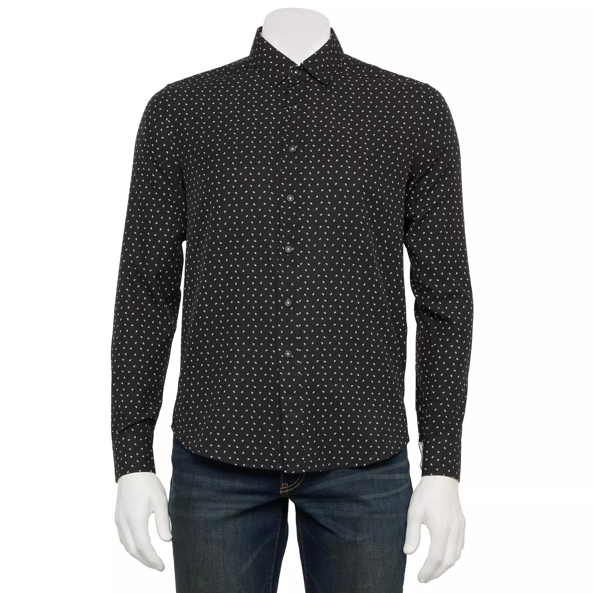 Men's Thomas Sterling Long Sleeve Button Down Shirt, Size: Medium, Blue Print Product Image