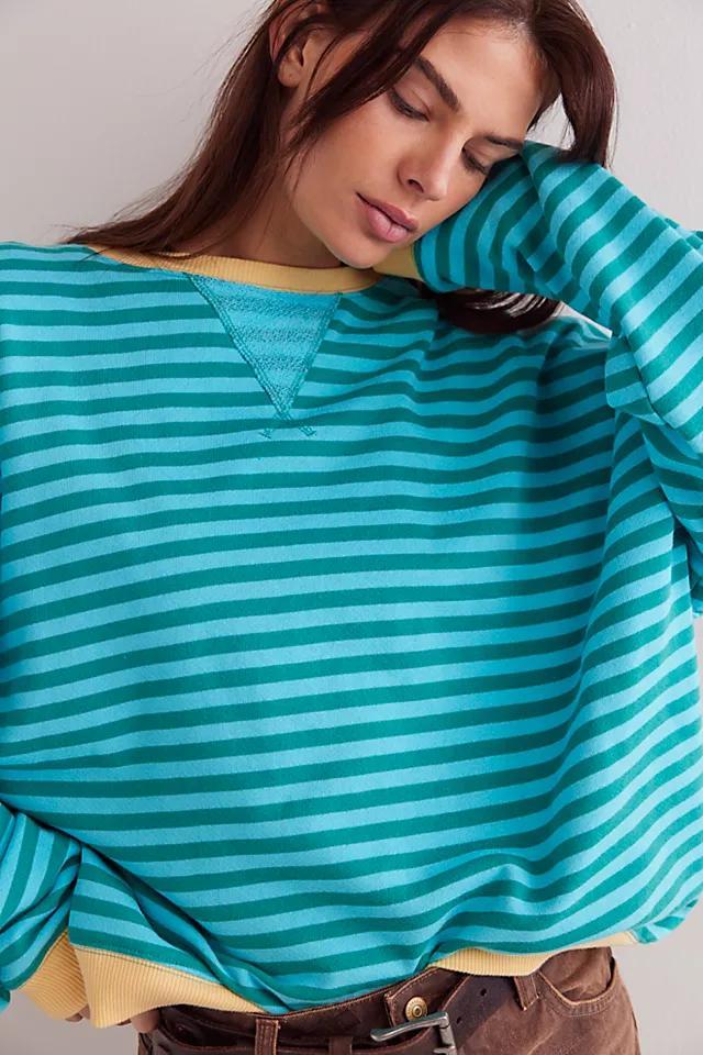 Classic Striped Oversized Crewneck Product Image