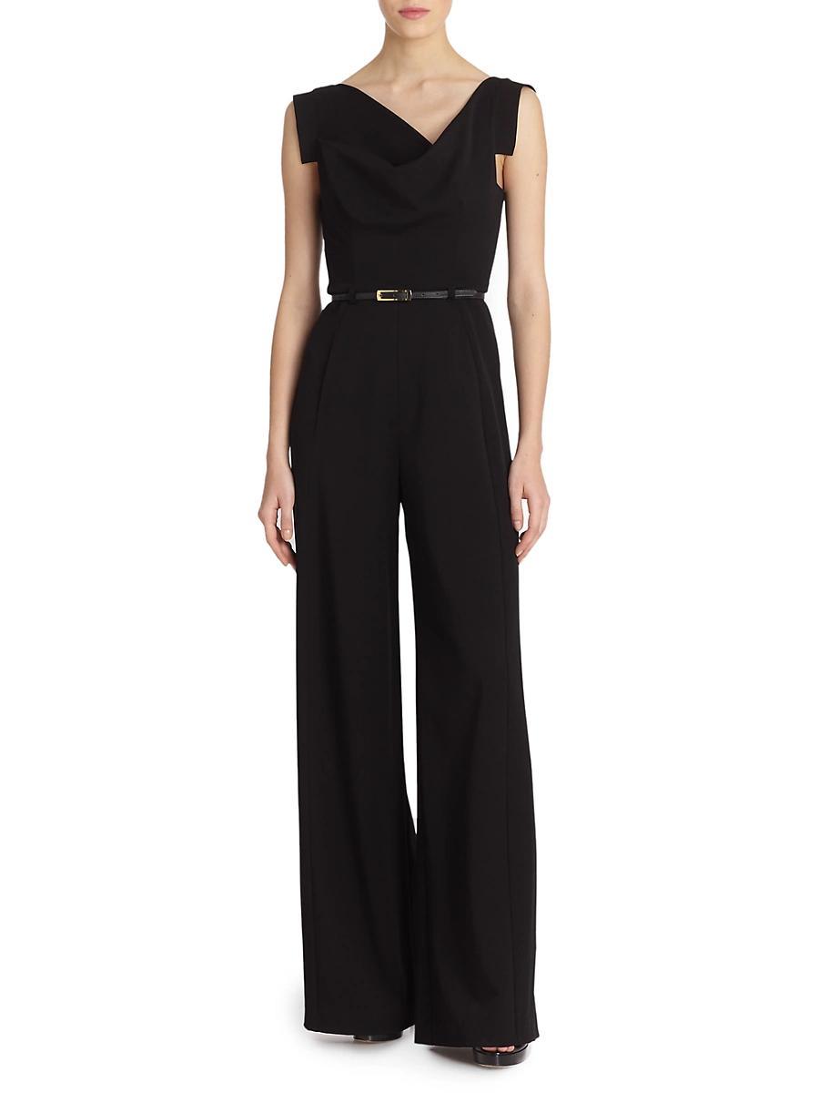 Jackie Cap-Sleeve Belted Wide-Leg Jumpsuit Product Image