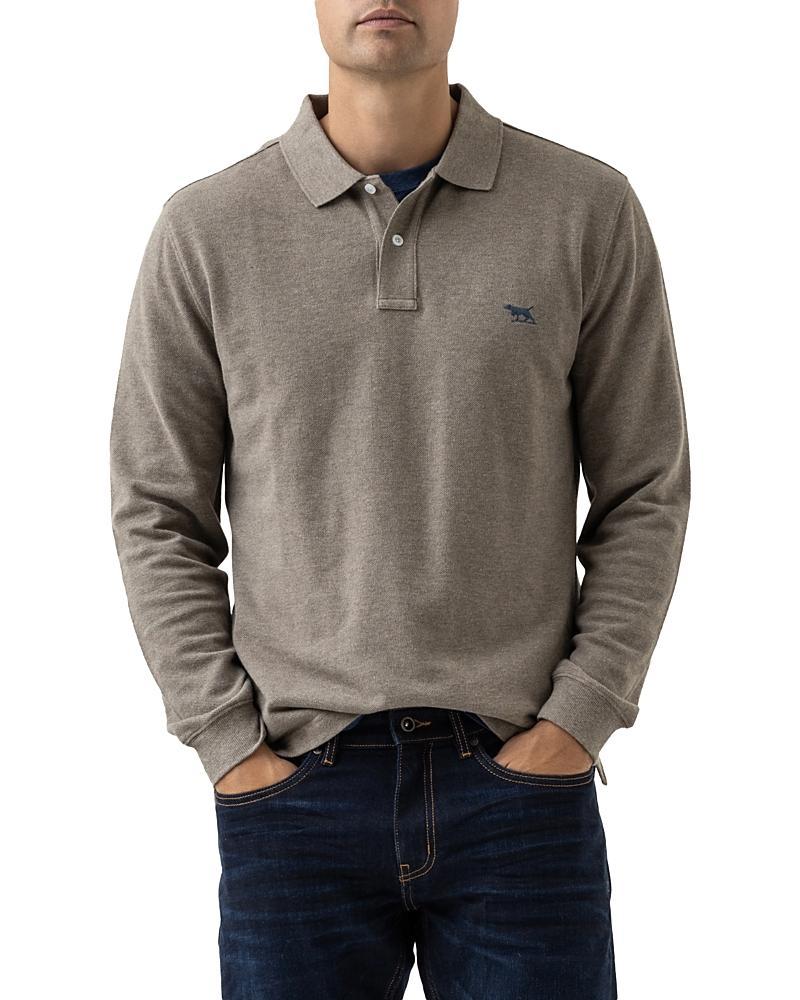 Mens Long-Sleeve Pique Polo Shirt Product Image