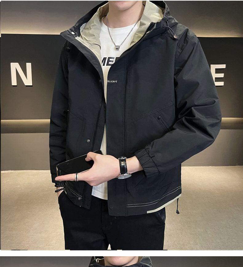 Hooded Zip-Up Windbreaker Product Image