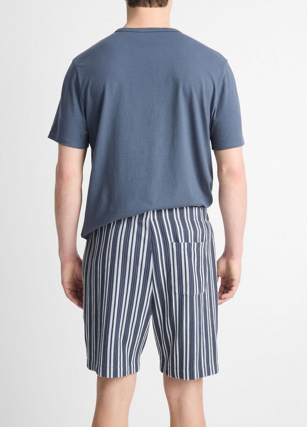 Mens Jacquard-Stripe Cotton-Blend Short, Venice Blue/blue Cloud, Size XXL Vince Product Image