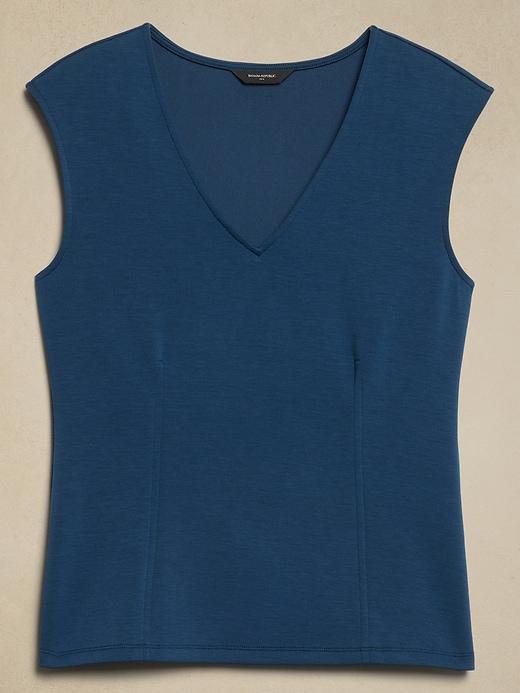 Soft Touch Scuba V-Neck Top Product Image