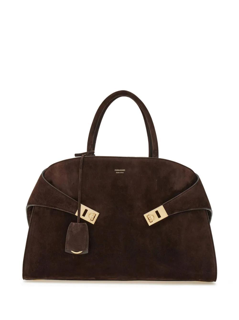 FERRAGAMO Hug Handbag Bicolor In Brown Product Image