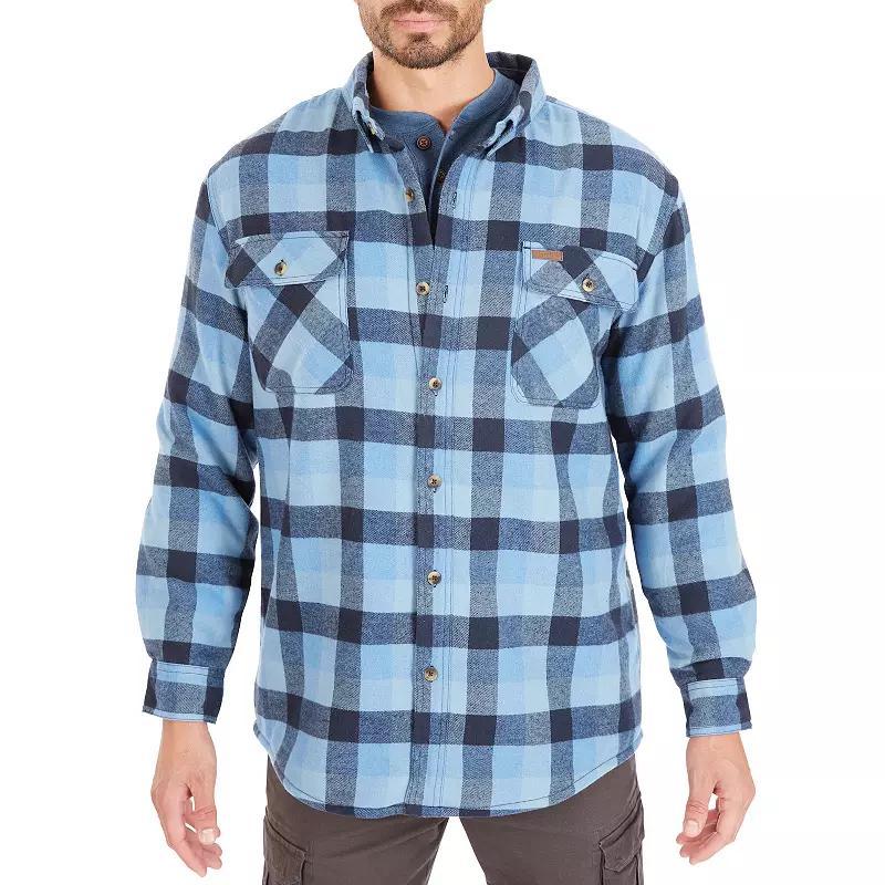 Big & Tall Smith's Workwear Sherpa-Lined Flannel Shirt Jacket, Men's, Size: 3XB, Red Product Image
