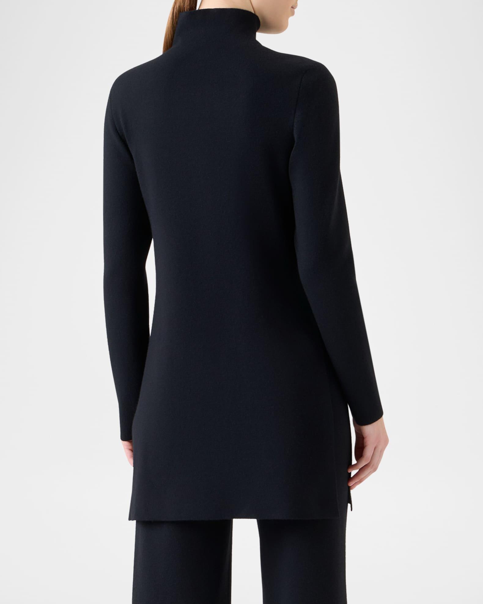 Turtleneck Cashmere-Silk Milano Knit Tunic Sweater Product Image