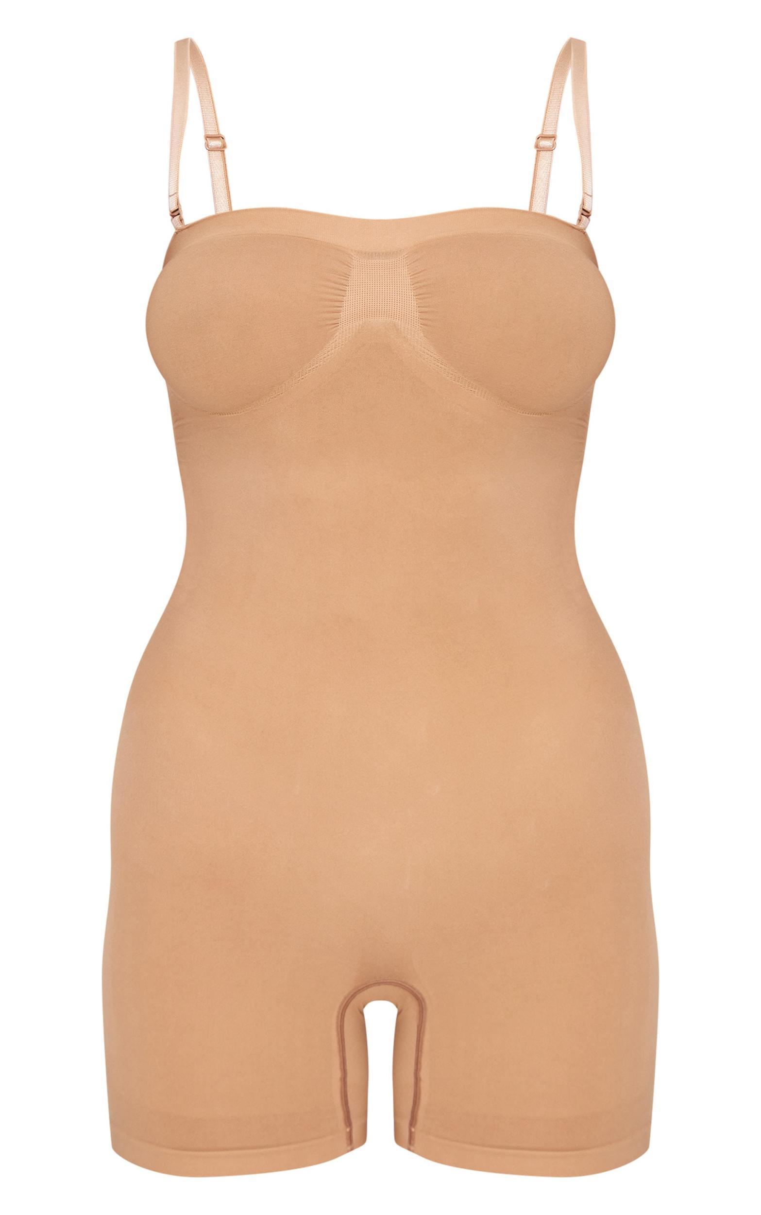 Nude Bandeau Removable Strap Shapewear Bodysuit Product Image