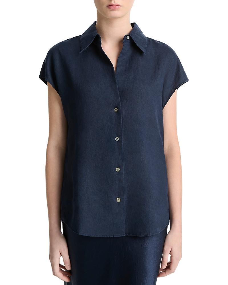 Vince Linen Cap Sleeve Shirt Product Image
