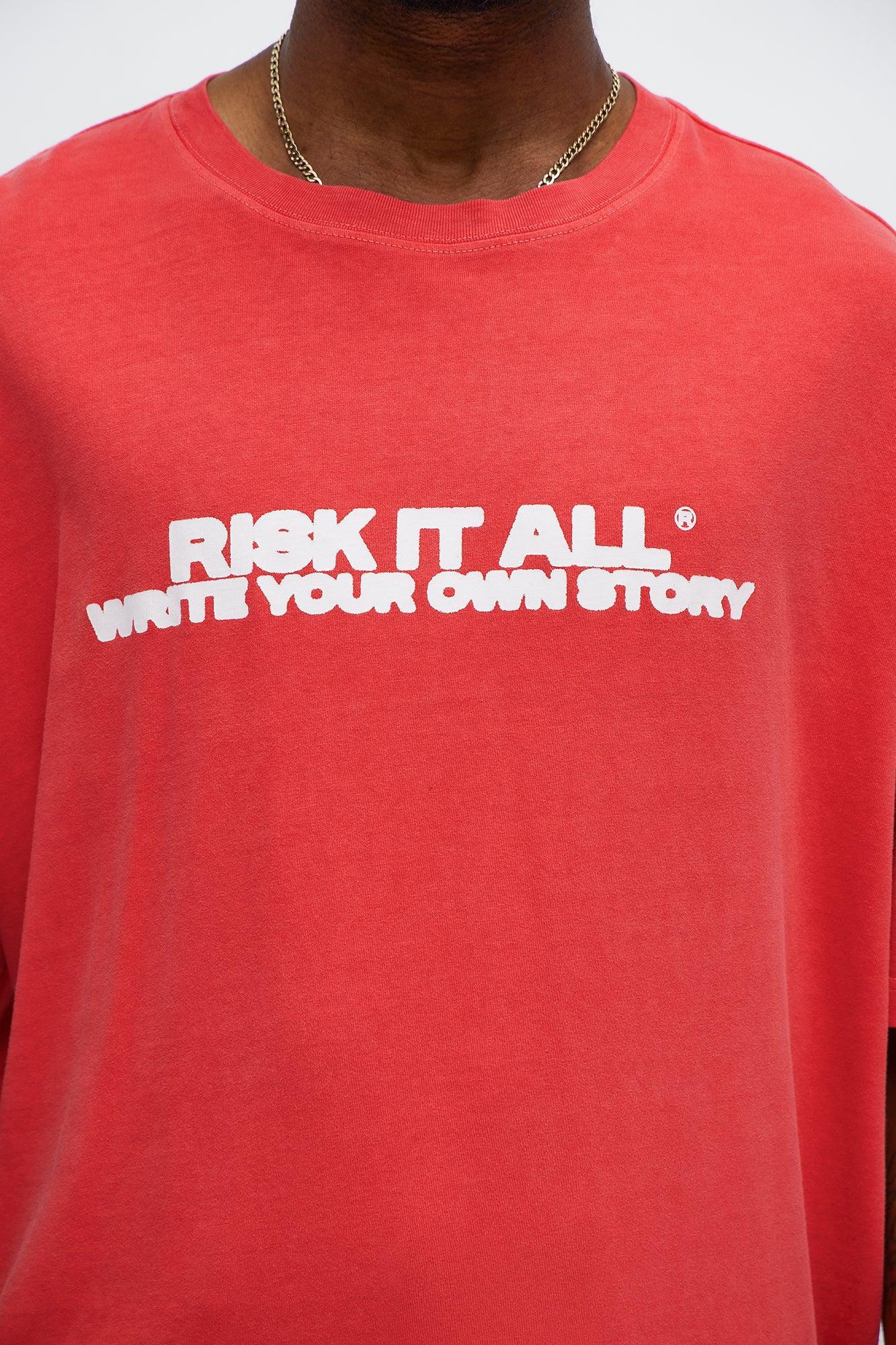 Fearless Risk It All Oversized Short Sleeve Tee - Red Male Product Image