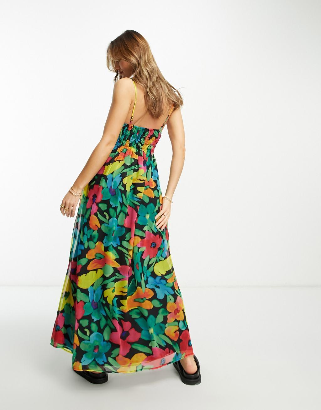 ASOS DESIGN soft shirred cami midi sundress Product Image