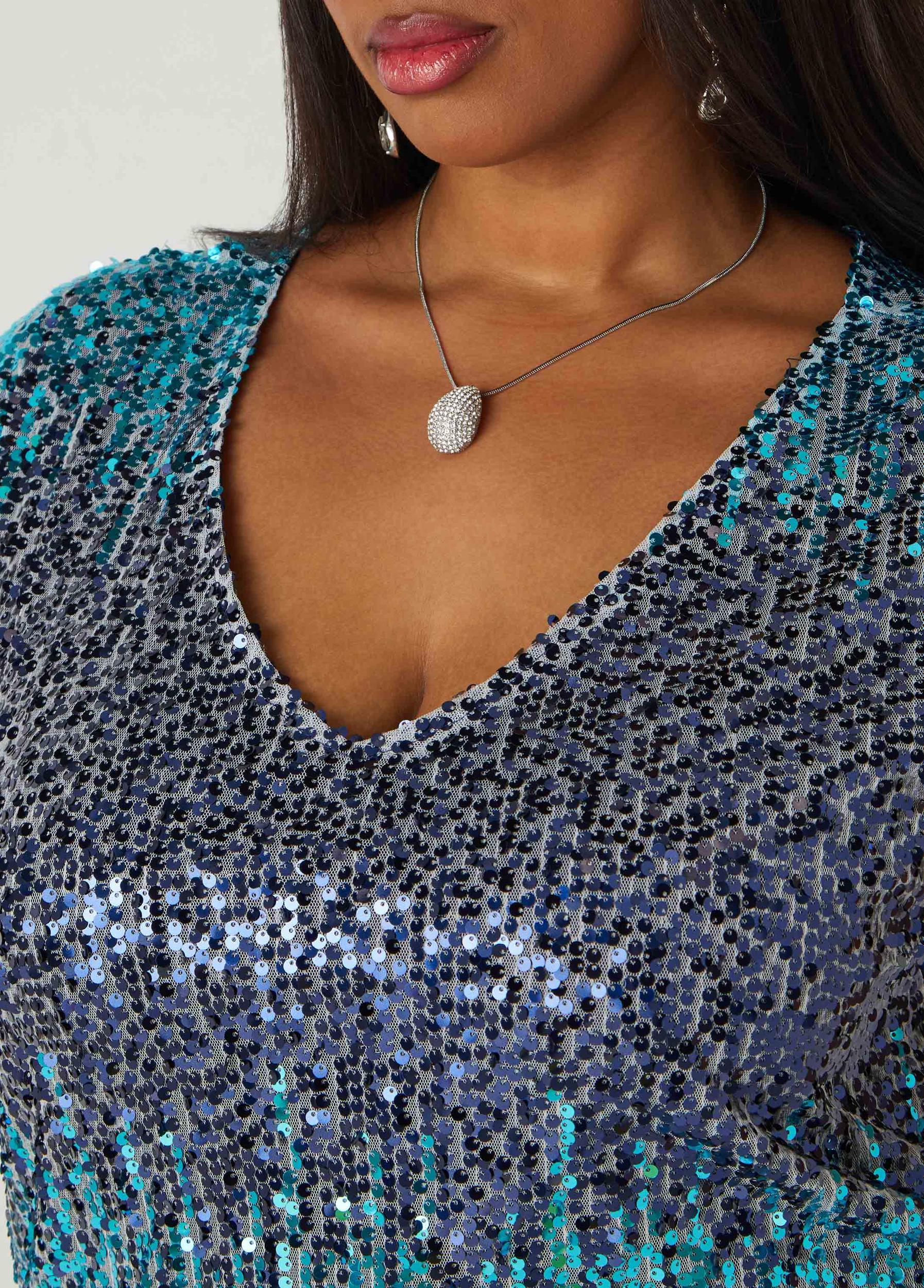 Ombre Sequin Shift Dress Product Image