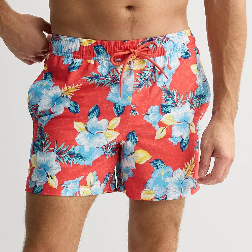 Men's Trinity Coast 5" Swim Trunks, Size: XL 5 INCH, Red Product Image