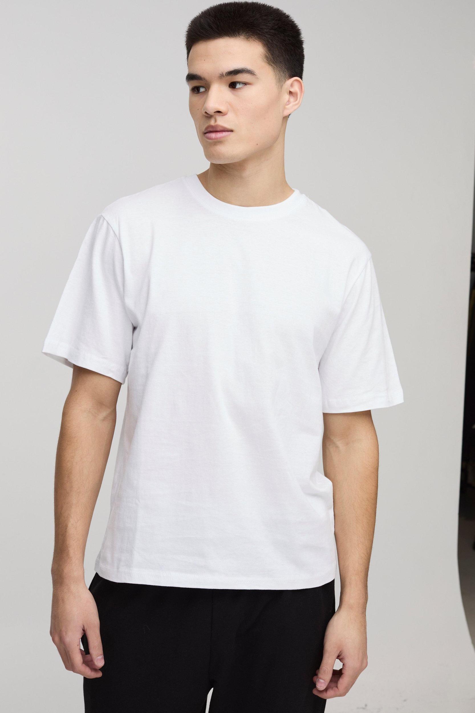 Mens White Regular Fit 2 Pack Basic T-shirt, White Product Image