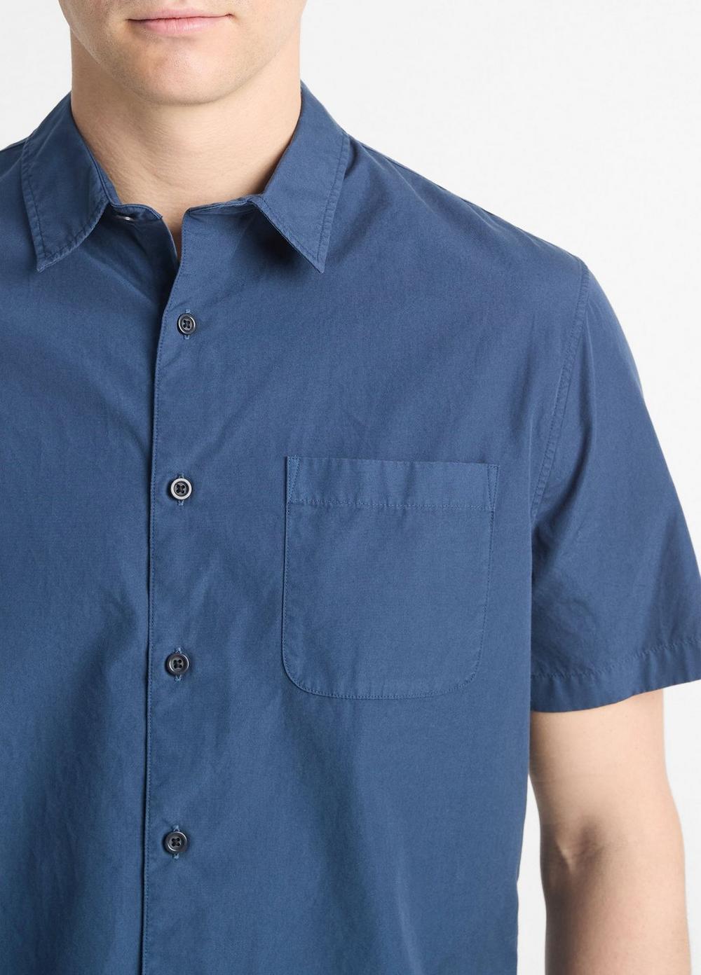 Mens Garment Dye Cotton Poplin Button-Front Shirt, Washed Optic White, Size L Vince Product Image