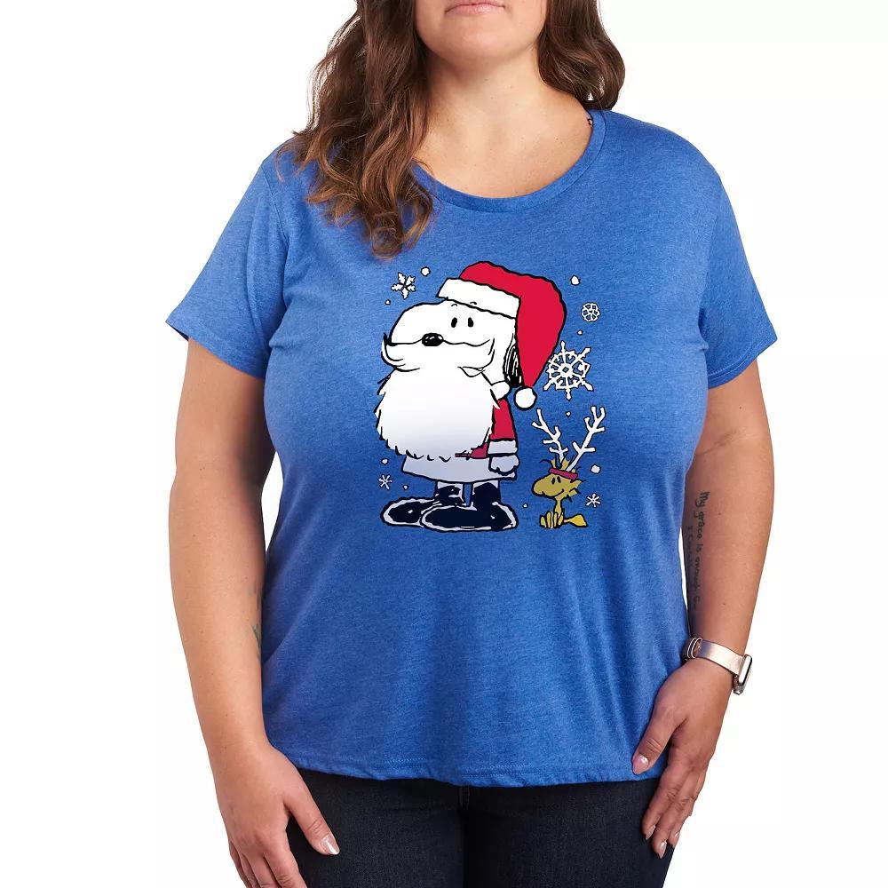 Plus Peanuts Snoopy & Woodstock Graphic Tee, Women's, Size: 3XL, Grey Gray Product Image