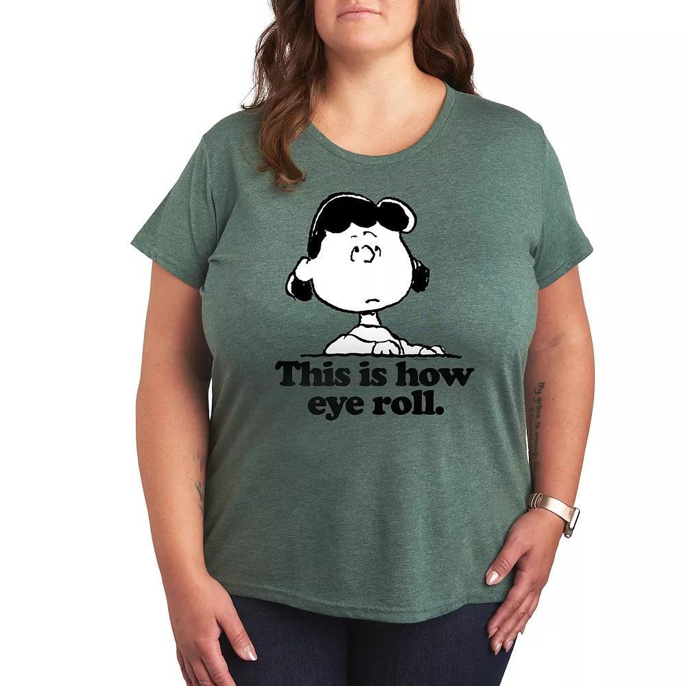Plus Peanuts Lucy This Is How Eye Roll Graphic Tee, Women's, Size: 2XL, Grey Gray Product Image