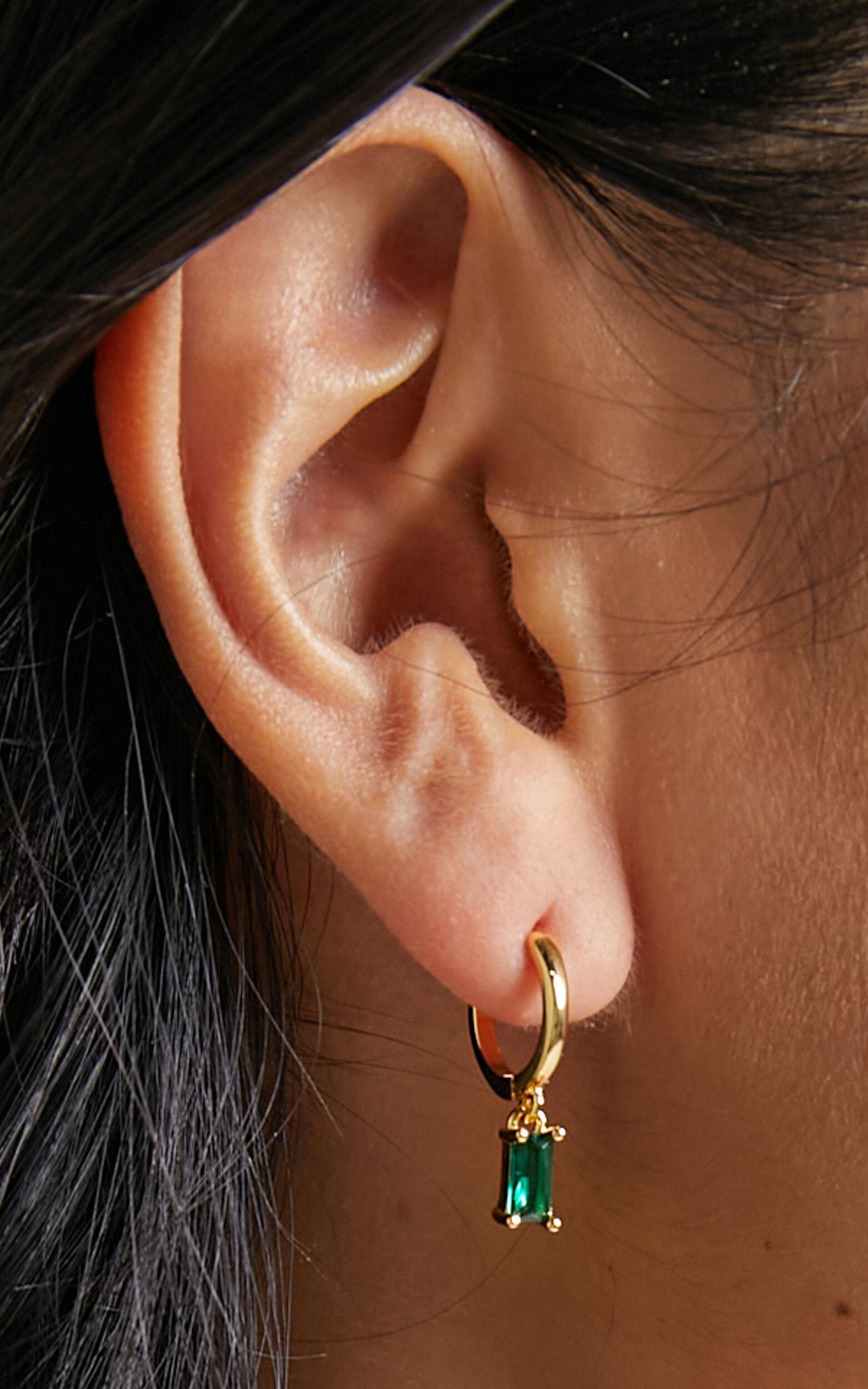 Noni Drop Earrings in Gold/Green Product Image