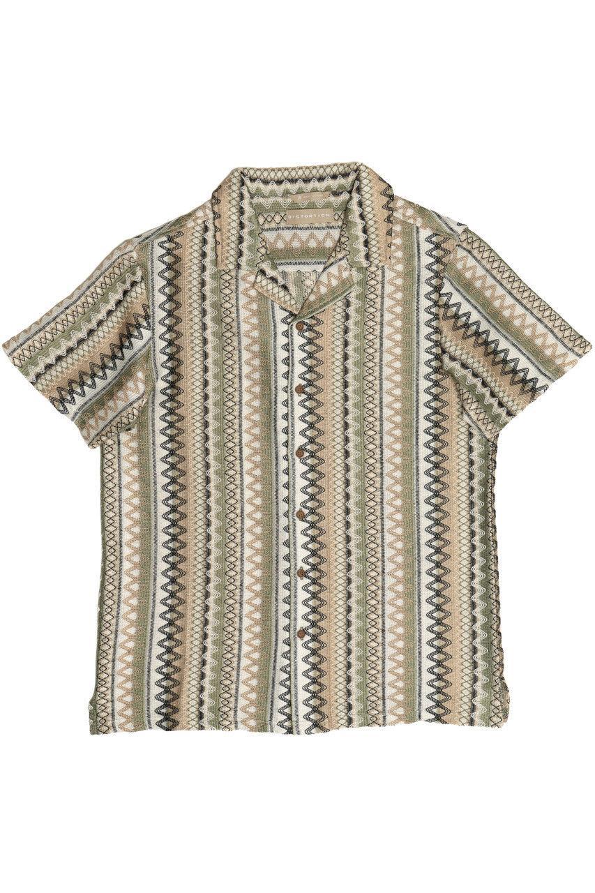 Zig Zag Woven Button Up Shirt Product Image