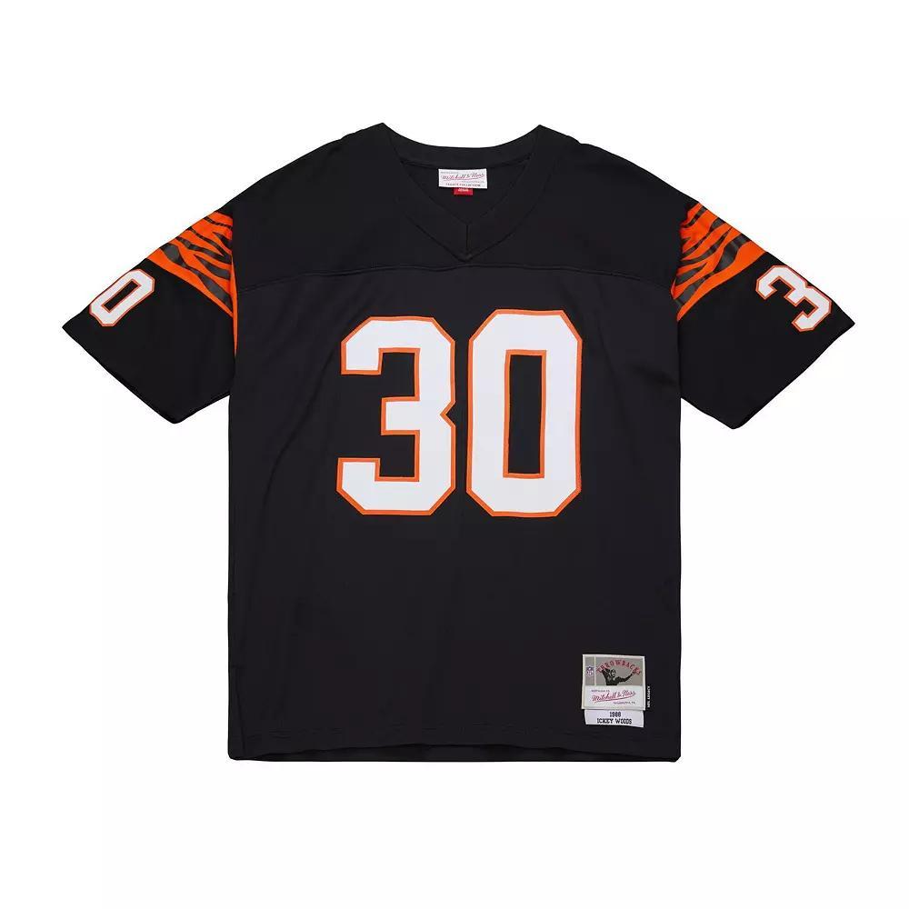 Men's Mitchell & Ness Ickey Woods Black Cincinnati Bengals 1988 Legacy Replica Jersey, Size: 2XL Product Image