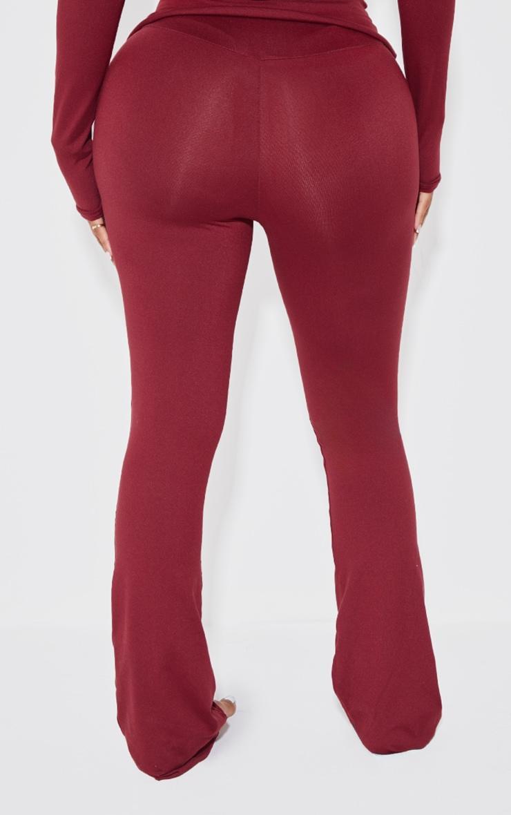 Shape Burgundy Sculpted Foldover Waist Flare Pants Product Image