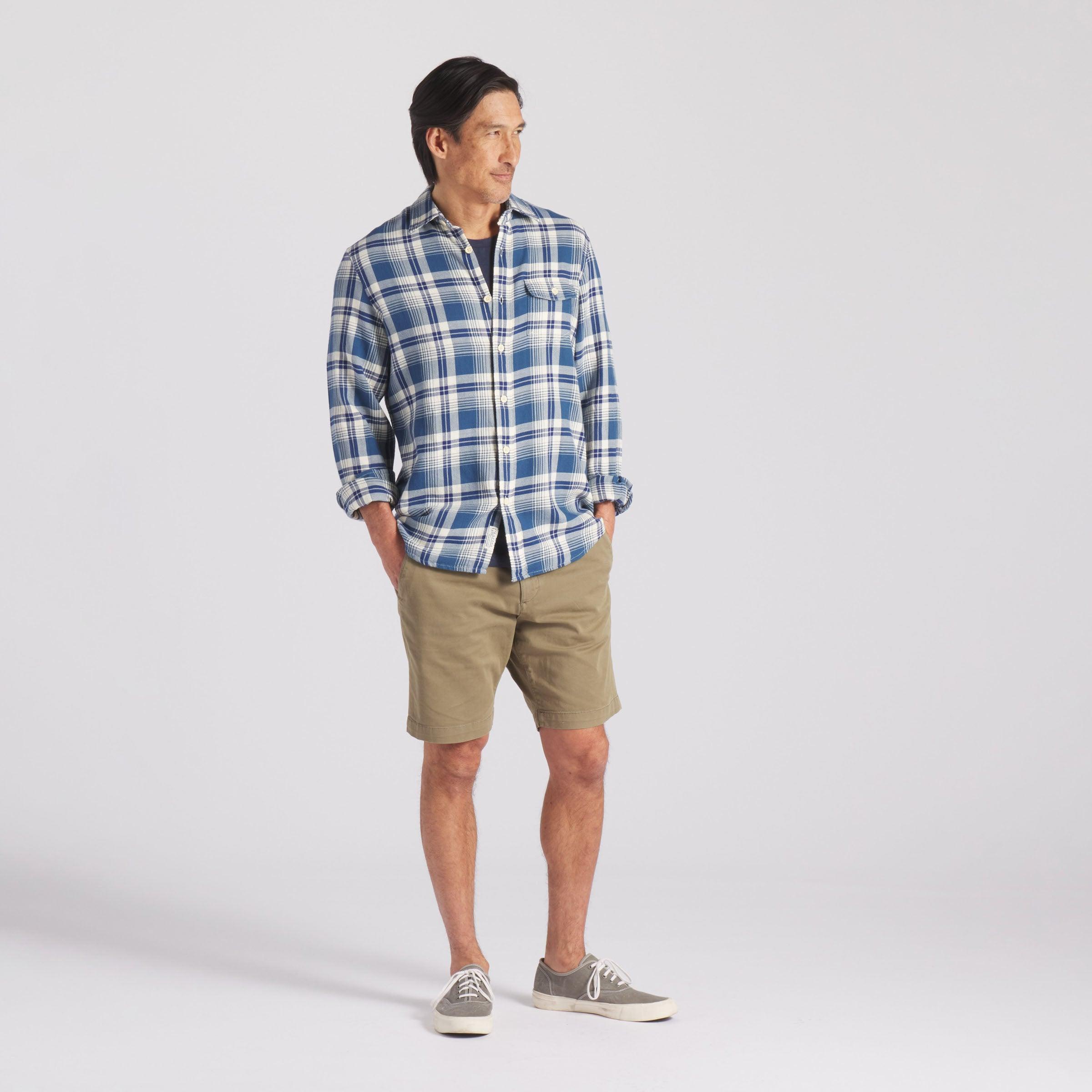 Rugged Twill Shirt - Navy Cream Plaid (Final Sale)* Product Image