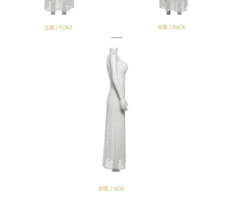 Off-Shoulder Floral Lace Maxi Sundress Product Image