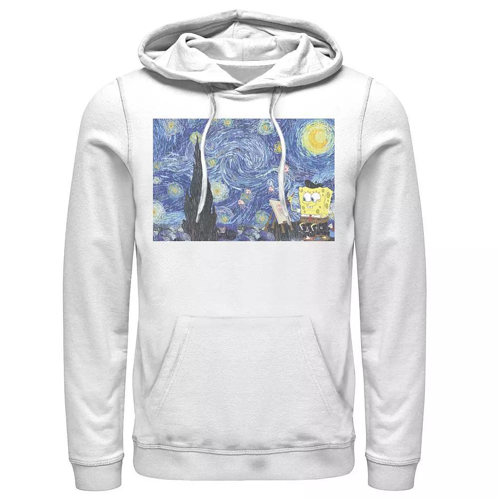 Men's Nickelodeon SpongeBob SquarePants Starry Night Painting Hoodie, Size: Large, White Product Image