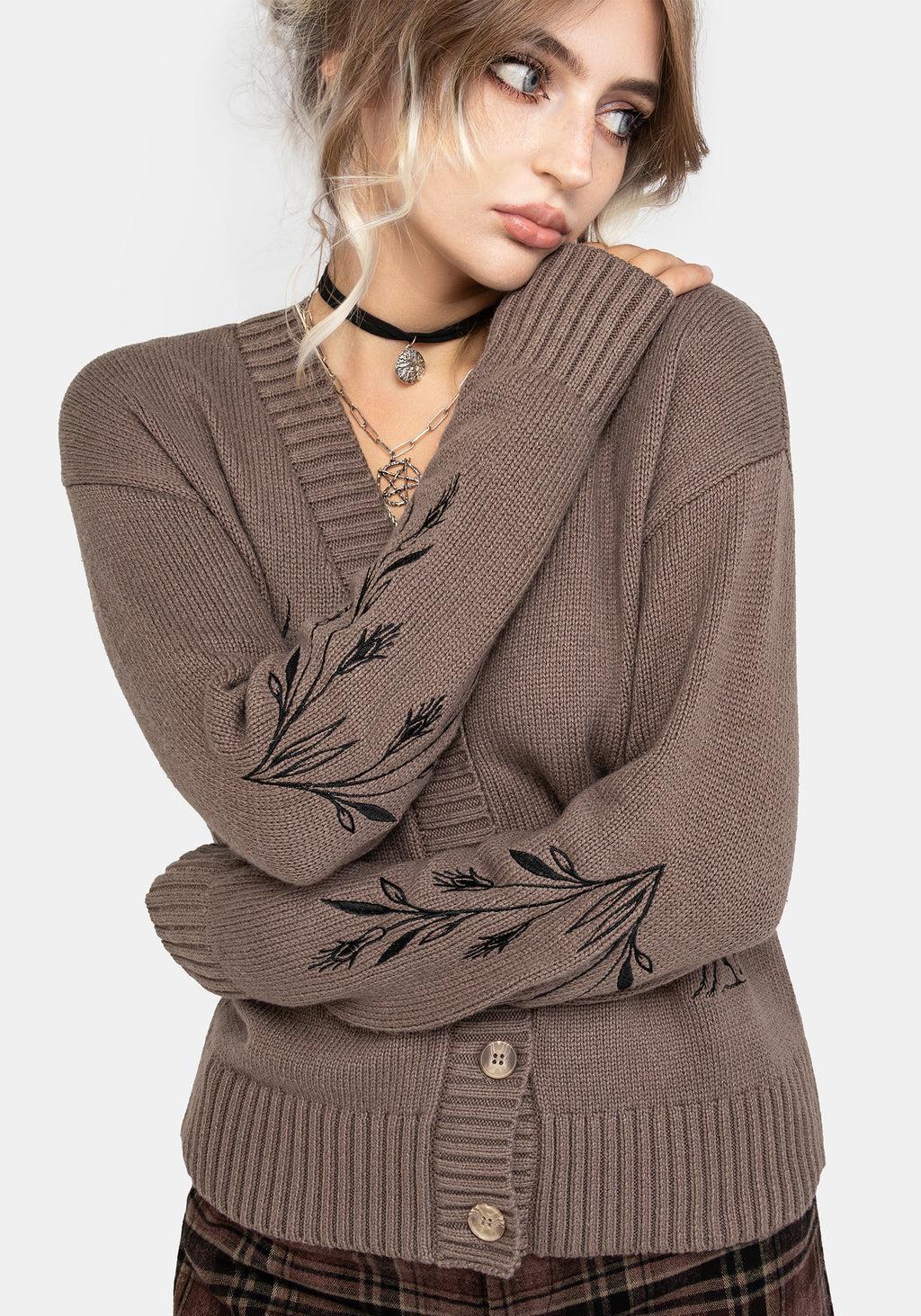 Hester Embroidered Knit Cardigan Product Image