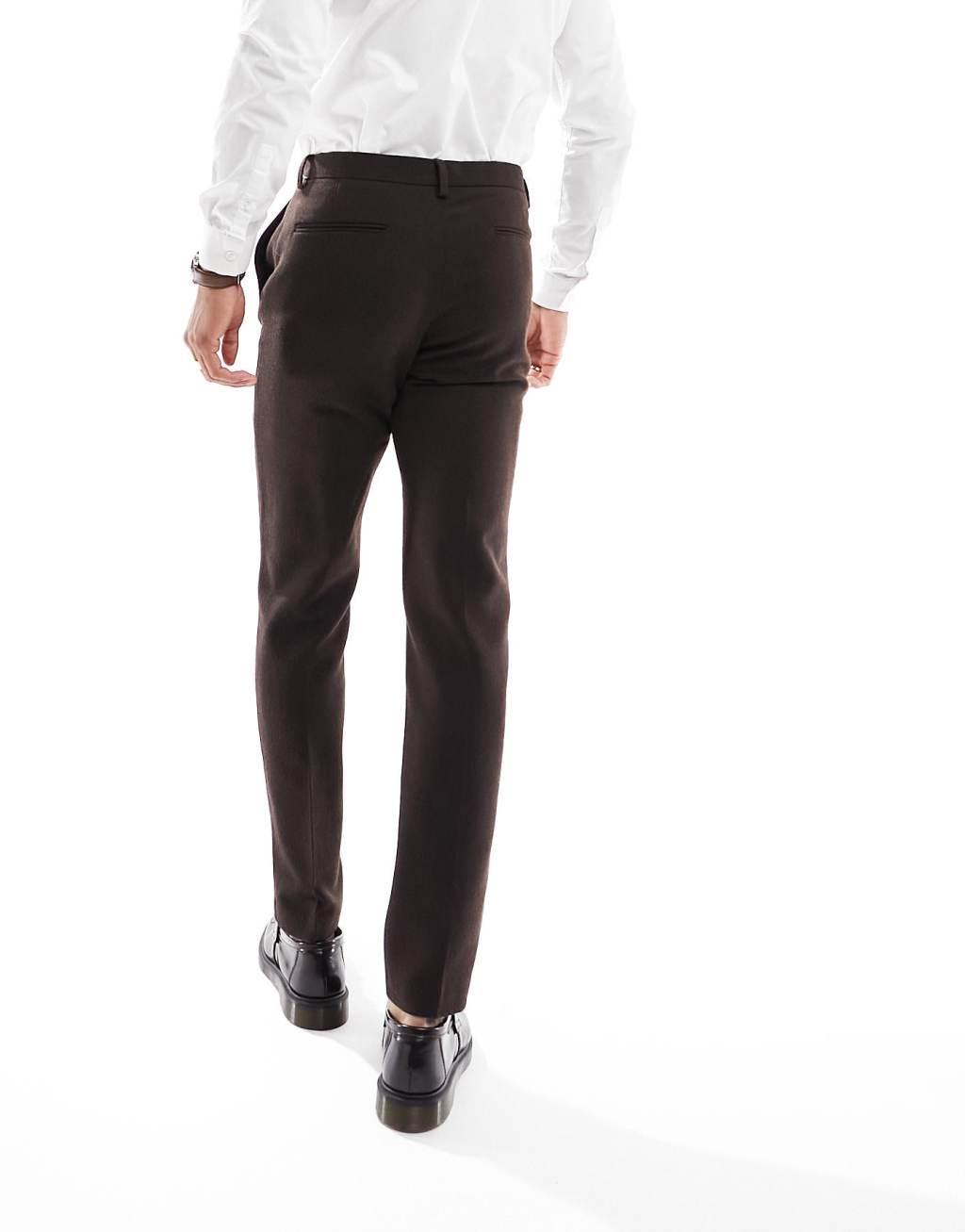 ASOS DESIGN wedding slim wool mix suit vest Product Image