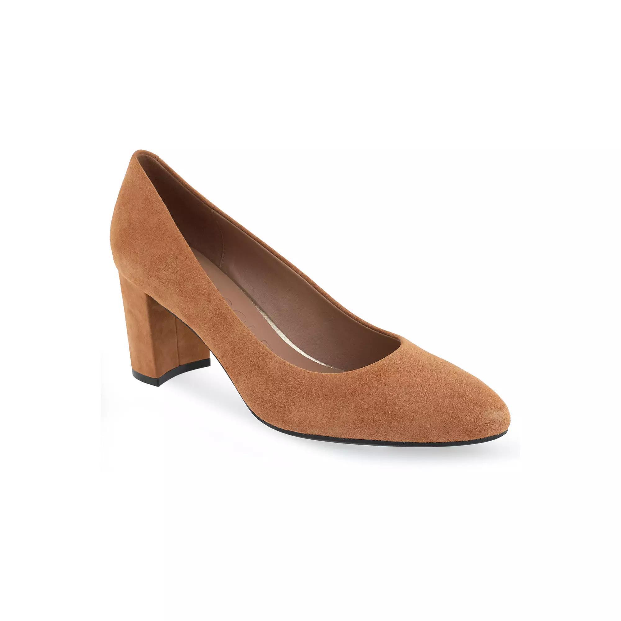 Aerosoles Betsy Womens Leather Dress Pumps Beige Product Image
