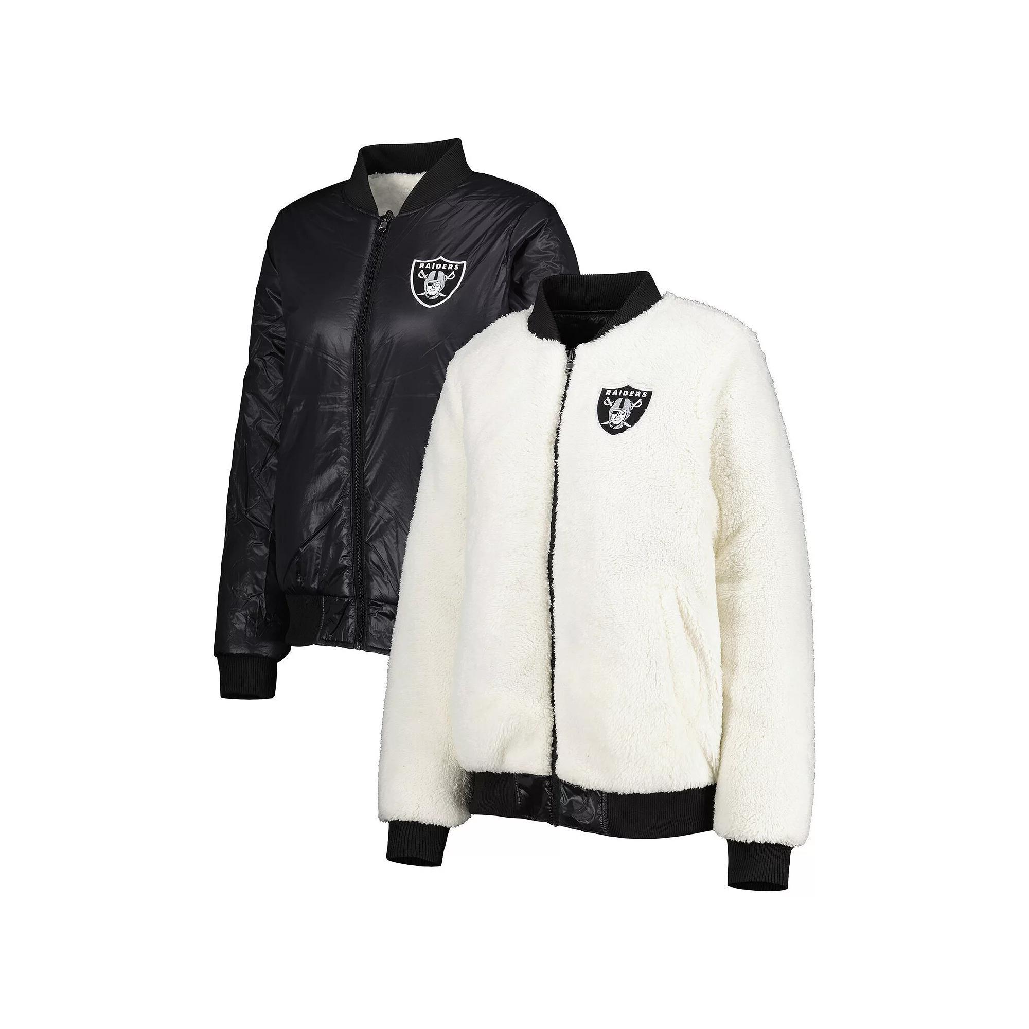 Womens G-III 4Her by Carl Banks Oatmeal/Black Las Vegas Raiders Switchback Reversible Full-Zip Jacket Product Image