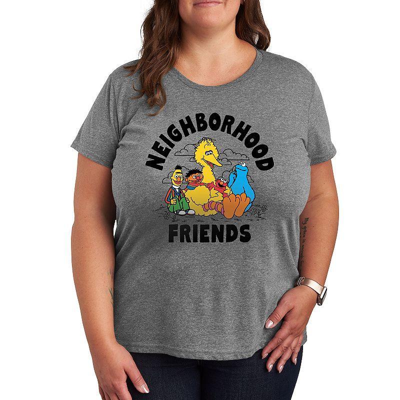Plus Sesame Street Friends Graphic Tee, Womens Product Image