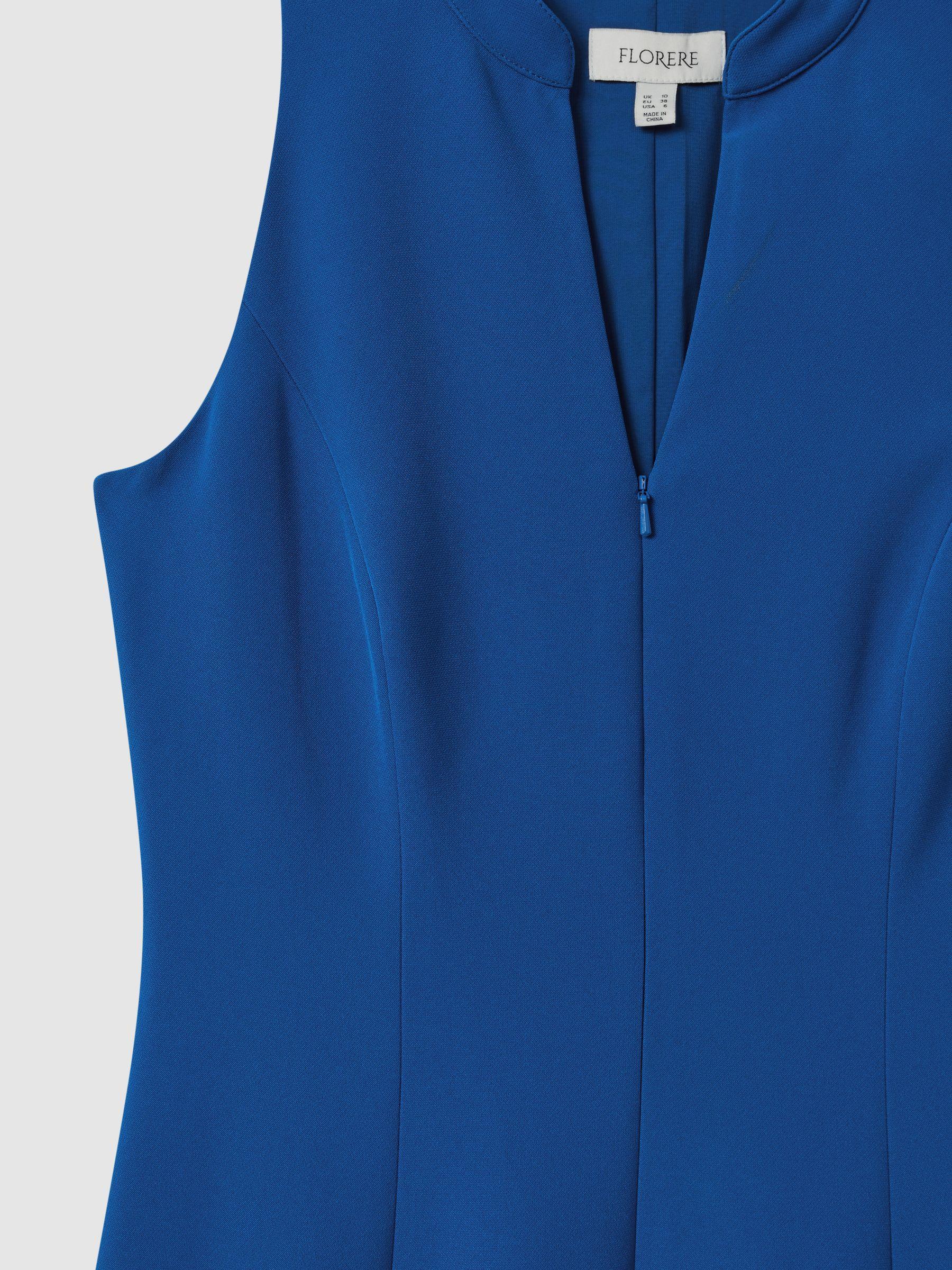 Florere Bright Blue Florere Bright Blue Zip Front Midi Dress Product Image