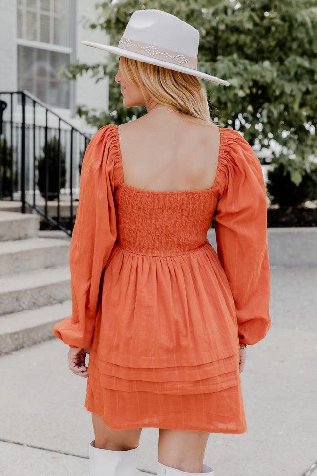 Take Your Time Rust Mini Dress FINAL SALE Product Image