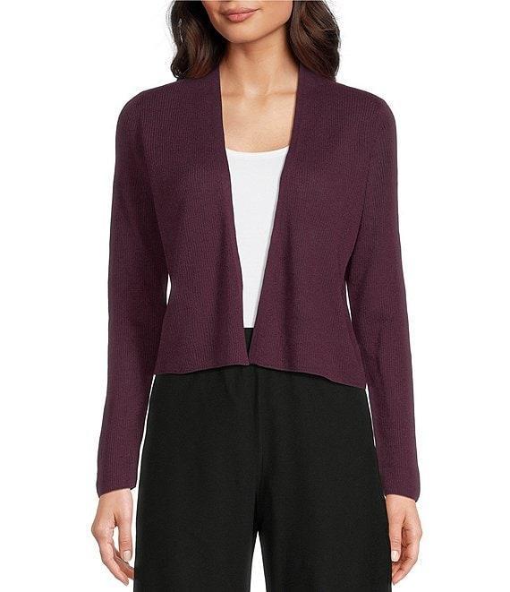 Eileen Fisher Organic Linen Shawl Collar Long Sleeve Cardigan Product Image