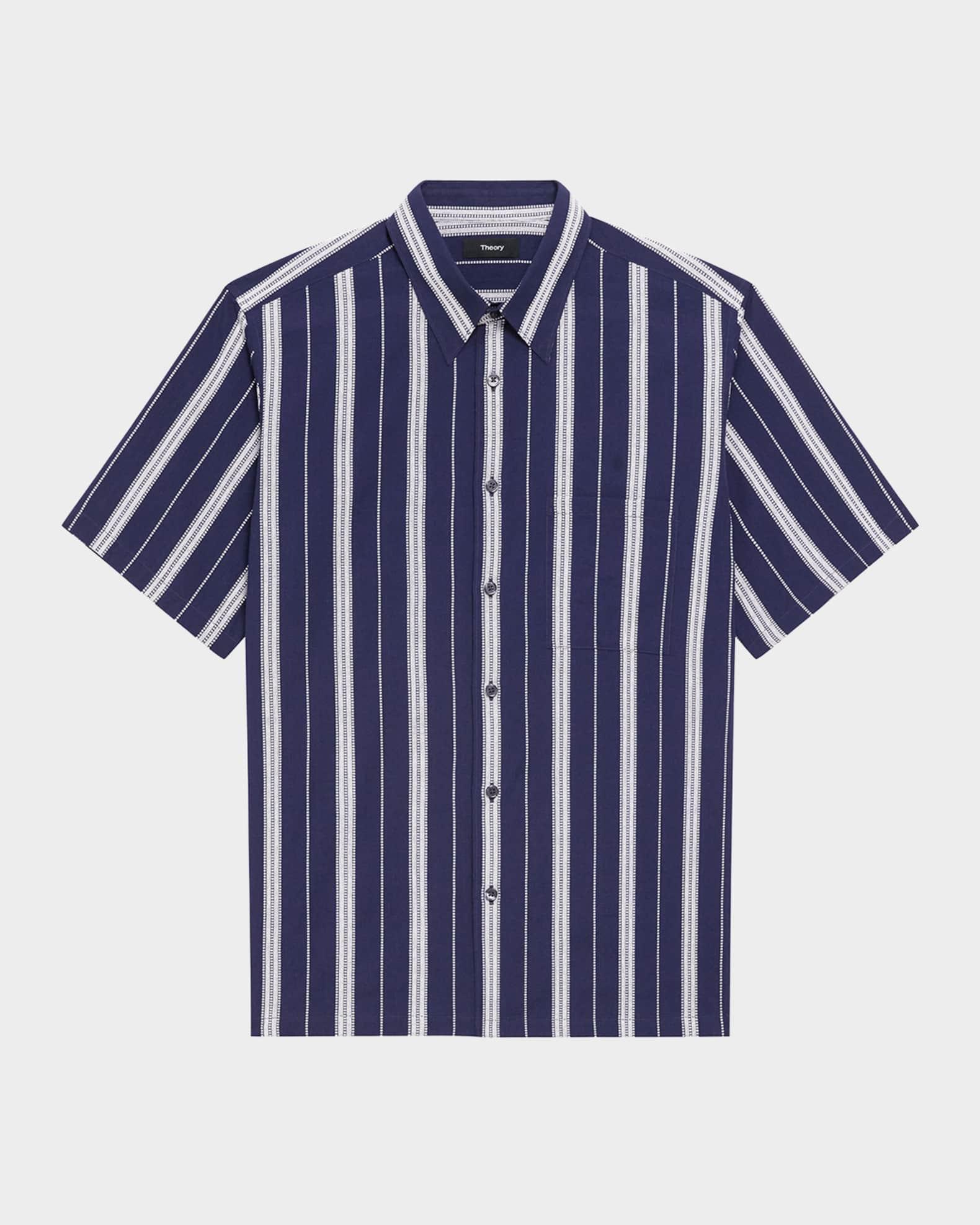 Men's Summer Dobby Stripe Short-Sleeve Shirt Product Image