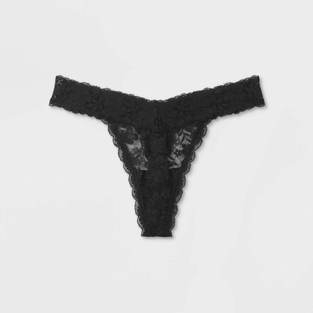 Women's Allover Lace Thong Underwear - Auden™ Baby M: Mid Rise, Pull-On, Cotton Gusset Product Image