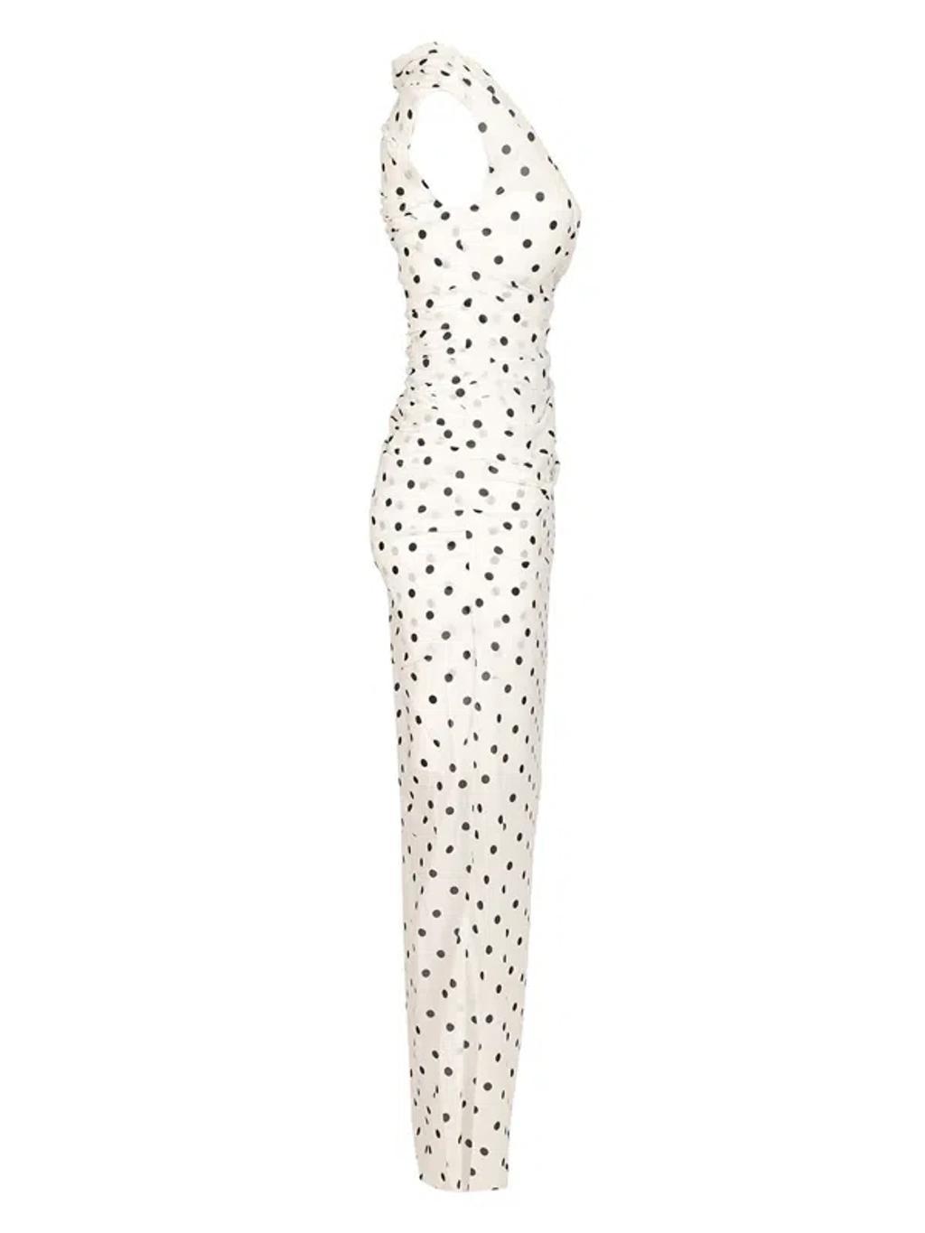 JACQUEMUS Women Rita Pois Long Dress In White Product Image